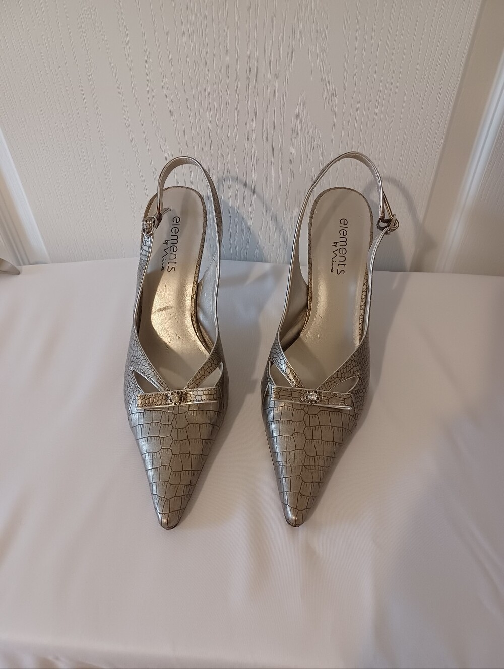 Elements by Nina Taupe Croc-Embossed Slingback Pump - Picture 5 of 16